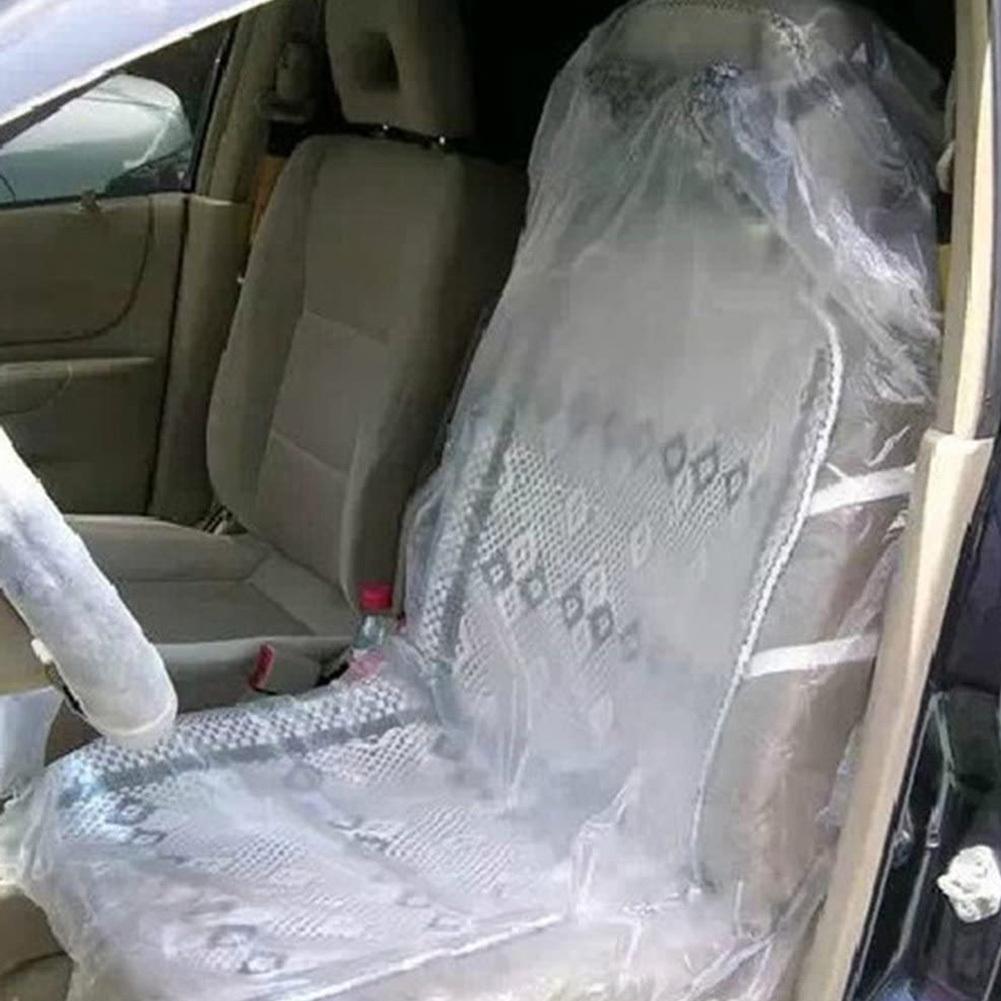 Автомобильные одноразовые пластиковые чехлы для сидений, гаражные одноразовые пластиковые чехлы для сидений, защитные чехлы для транспортных средств