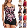 Women's Sexy Print Ruffle Push Up Monokini  Swimsuit Swimwear