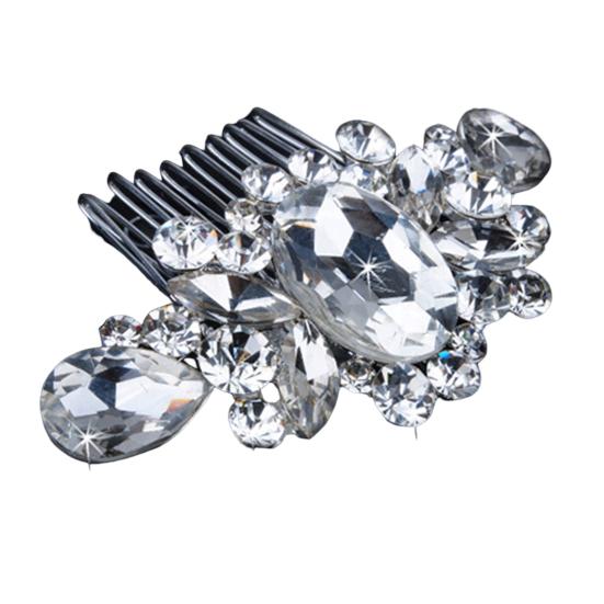 Женская свадебная заколка для волос со стразами и искусственным жемчугом, свадебная расческа для волос, ювелирные изделия