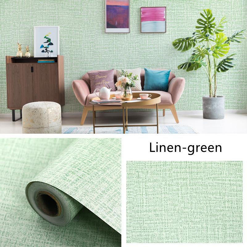 Льняной узор Самоклеящиеся обои Утолщенные водонепроницаемые наклейки Имитация льняных обоев Самоклеящиеся наклейки для стен дома