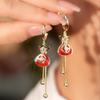 Dangle Earrings Crystal Ear Buckle Chinese Style New Year Earring Lady