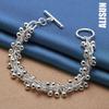 Smooth Grape Bead Bracelet 925 Sterling Silver Fashion Wedding Jewelry