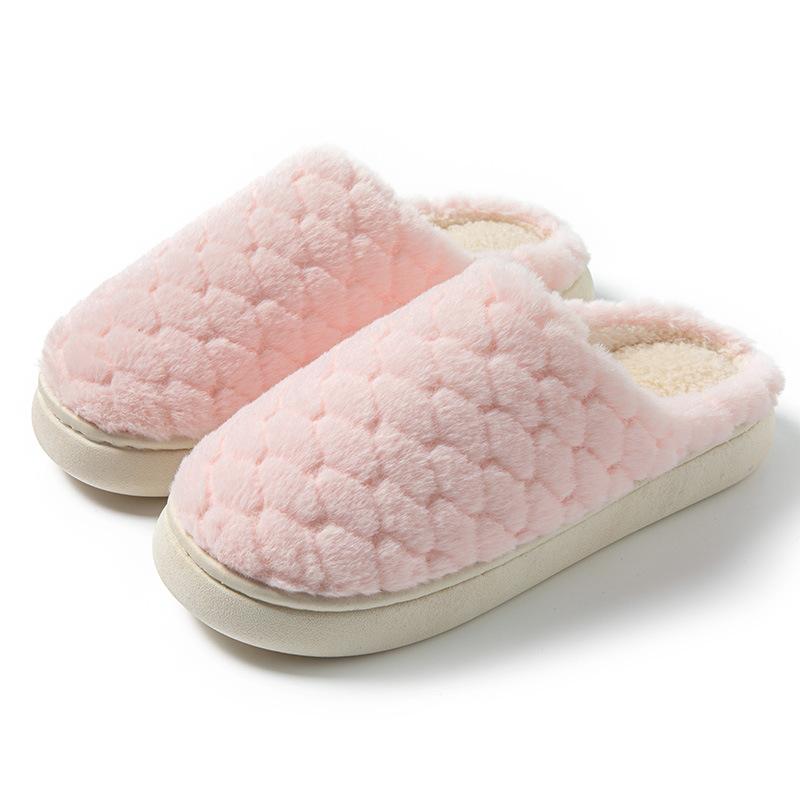 Fashion Winter Thin Household Bedroom Cotton Slipper Warm Furry Men Women Shoes Indoor Slippers Warm Plush Home Slipper Ladies Flip Flop