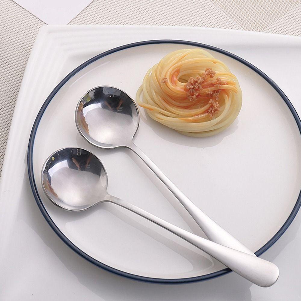 1 шт. ложки для супа из нержавеющей стали 17 см кухонный инструмент круглая ложка для перемешивания для десертного кофе