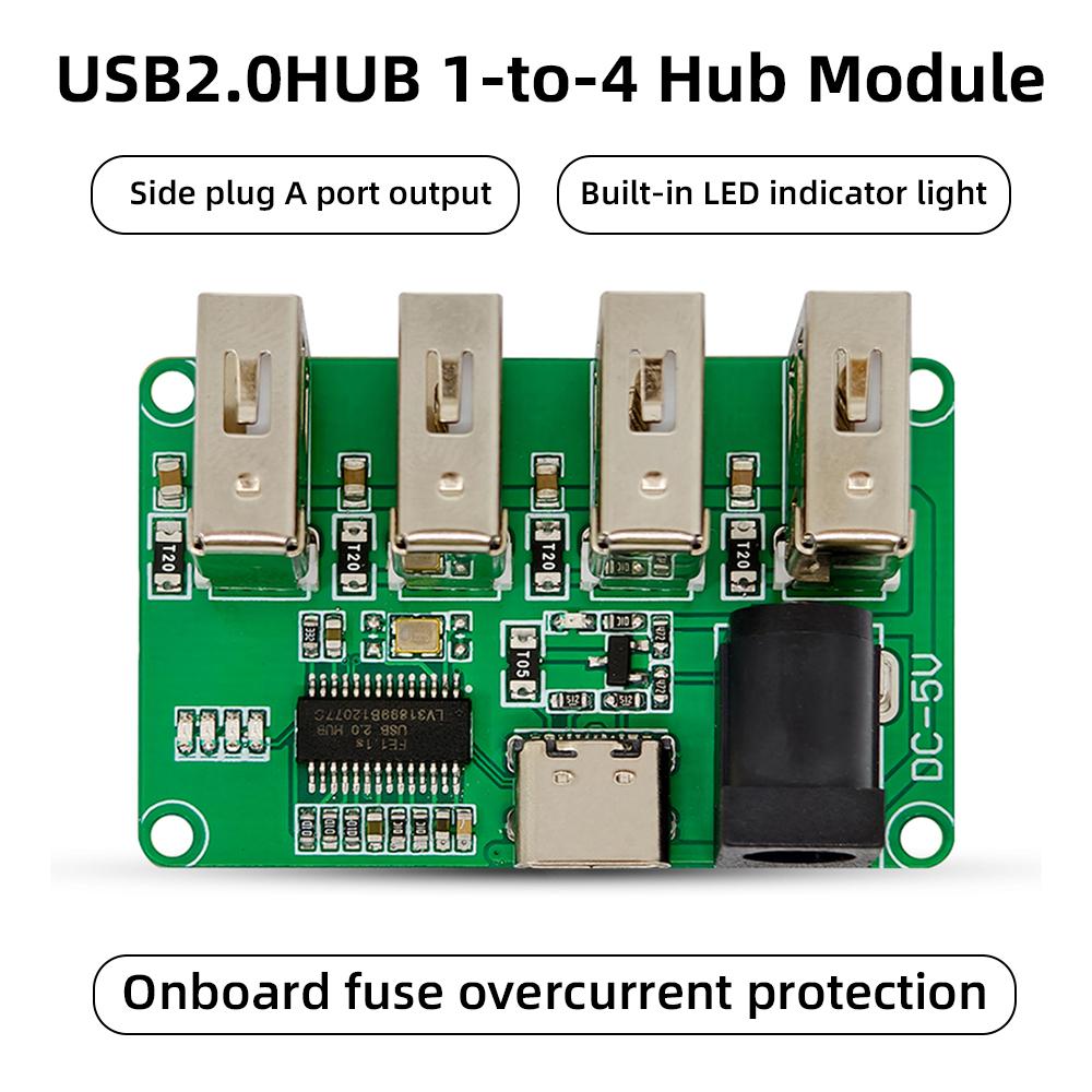 DC 5V USB 2.0 HUB 1 to 4 HUB Module FE1.1S Chip Transmission Speed 480Mbps For Keyboard Mice Portable Hard Drive Card Reader