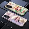 Для OPPO A16 A16s A18 A38 A58 A78 A96 A98 Reno8T 10 Pro 12F Realme C30 C33 C63 C65 C67 милый мультяшный чехол для телефона из глянцевого закаленного стекла с изображением девушки