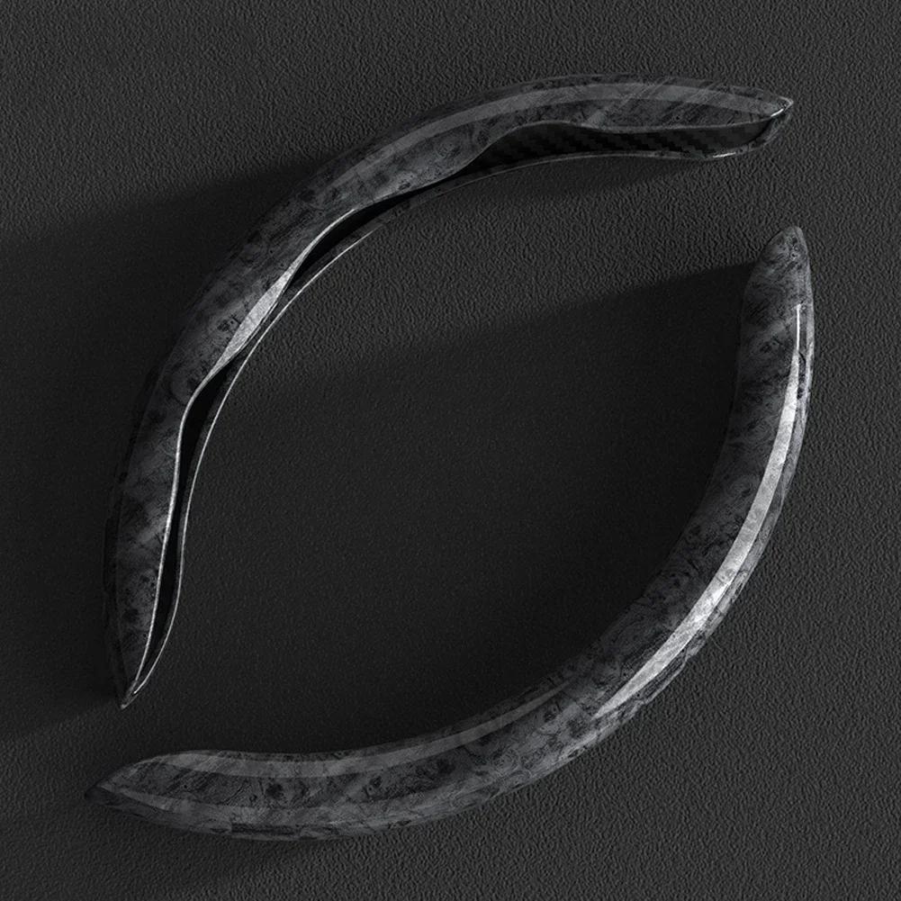 2 шт. чехол рулевого колеса автомобиля из углеродного волокна силикона на заказ противоскользящий усилитель чехол автомобильные аксессуары для Auto Deco 2024