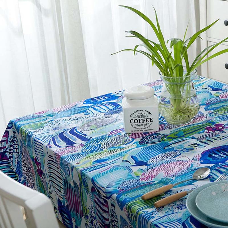Tropical Fish Table Non-Slip Table Cover Adiabatic Table Cover Home Decor