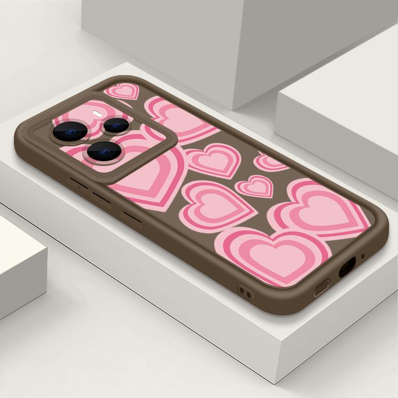 Y2K Retro Gradient Love Hearts Pattern Case For Xiaomi Redmi Note 14 13 Pro 5G 12 11 Funda Xiaomi 14T 13T 11T Pro Shockproof Bumper Silicone Cover