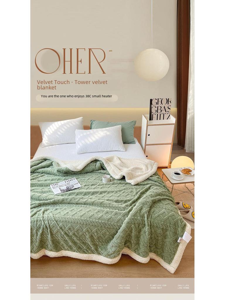 Плотное фланелевое одеяло из овечьей шерсти кораллового флиса - универсальное для дивана, офисной шали или чехла для кондиционера