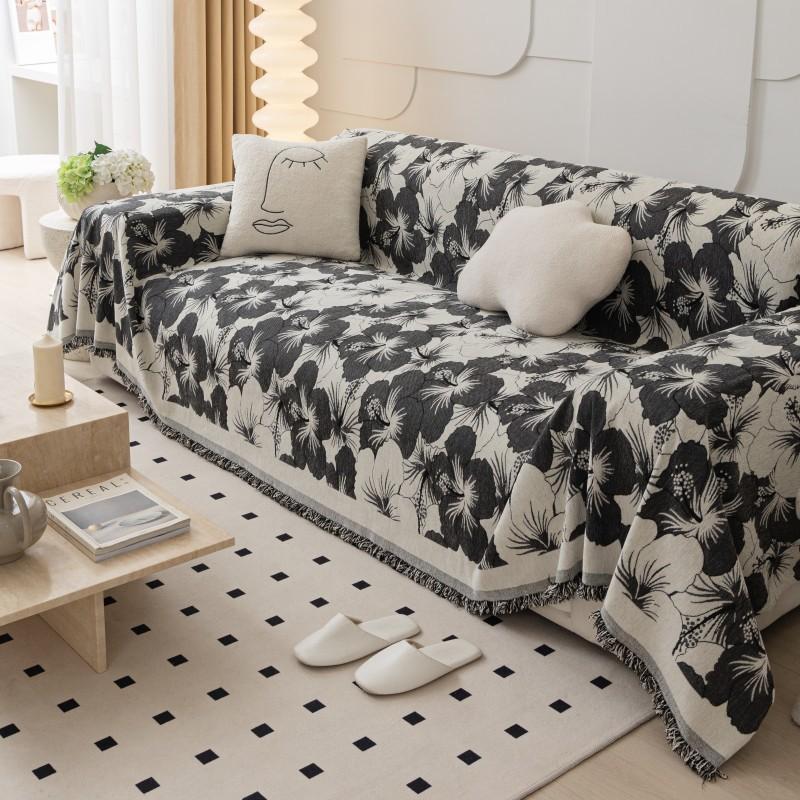 Чехол для дивана из синели, ткань, одеяло для дивана, полное покрытие, универсальный пылезащитный чехол на четыре сезона, чехол для полотенец для дивана, подушка для дивана с кисточкой