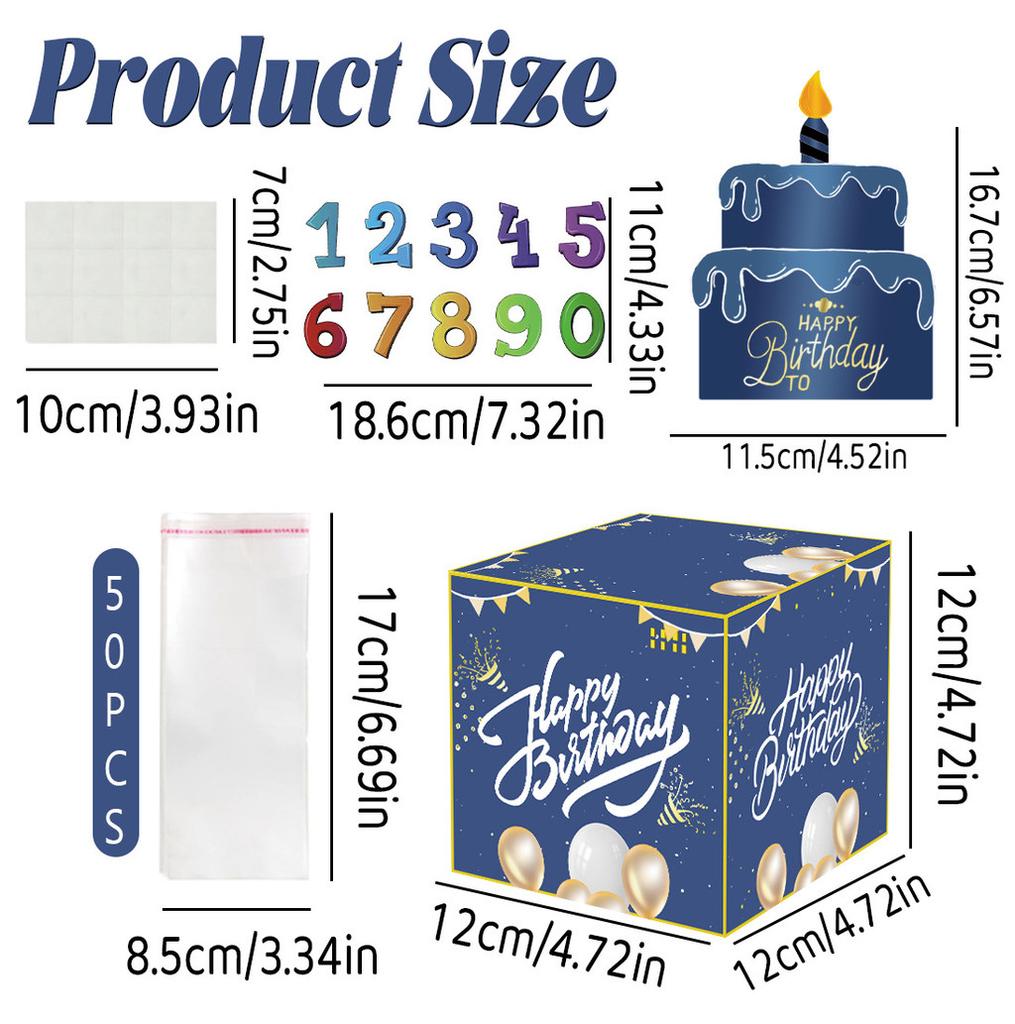 Birthday Number Blue Gift Box For Anniversary Celebrations And Event Decor