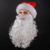 Santa Claus Moustache Synthetic Curly Beard and Red Velvet Christmas Cap Christmas Party Role-Playing Props Cover Accessories