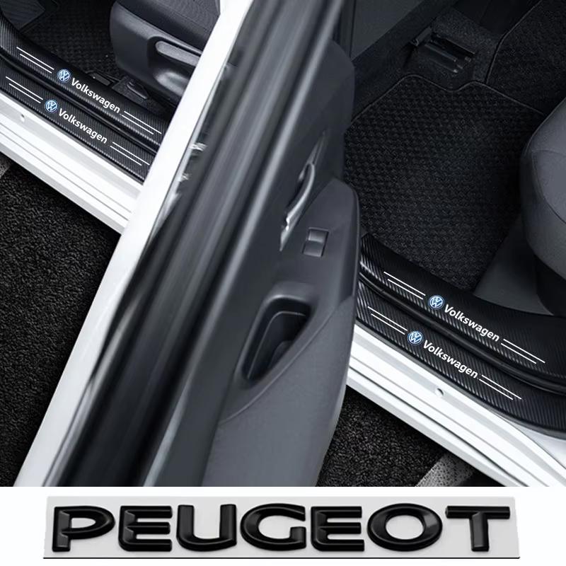 1/4/5Pcs Car Door Sill Scuff Plate Decor Carbon Fiber Stickers For VW GTI Polo Golf MK6 MK7 Beetle Touran CC Passat Tiguan Jetta zg5
