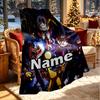 Custom Name Personalized Huggy Wuggy Print Blanket, Home Decor, Bedroom, Sofa, Camping, Couch, Gifts for Birthday ChristmasEnthusiasts