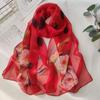 1PC  Women's Fashion Summer Long Soft Flower Print Scarf Shawl Chiffon Silk Scarves Beach Sunscreen Scarf
