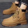 Fashion 2025 Autumn Ankle Boots Men's High Top Boots Outdoor Yellow Boots Classic Design High Top Men Casual Shoes Botas Para Hombre