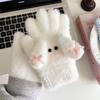 Windproof Winter Gloves Keep Warm Bow Mittens Sweet Plush Gloves  Women Girls