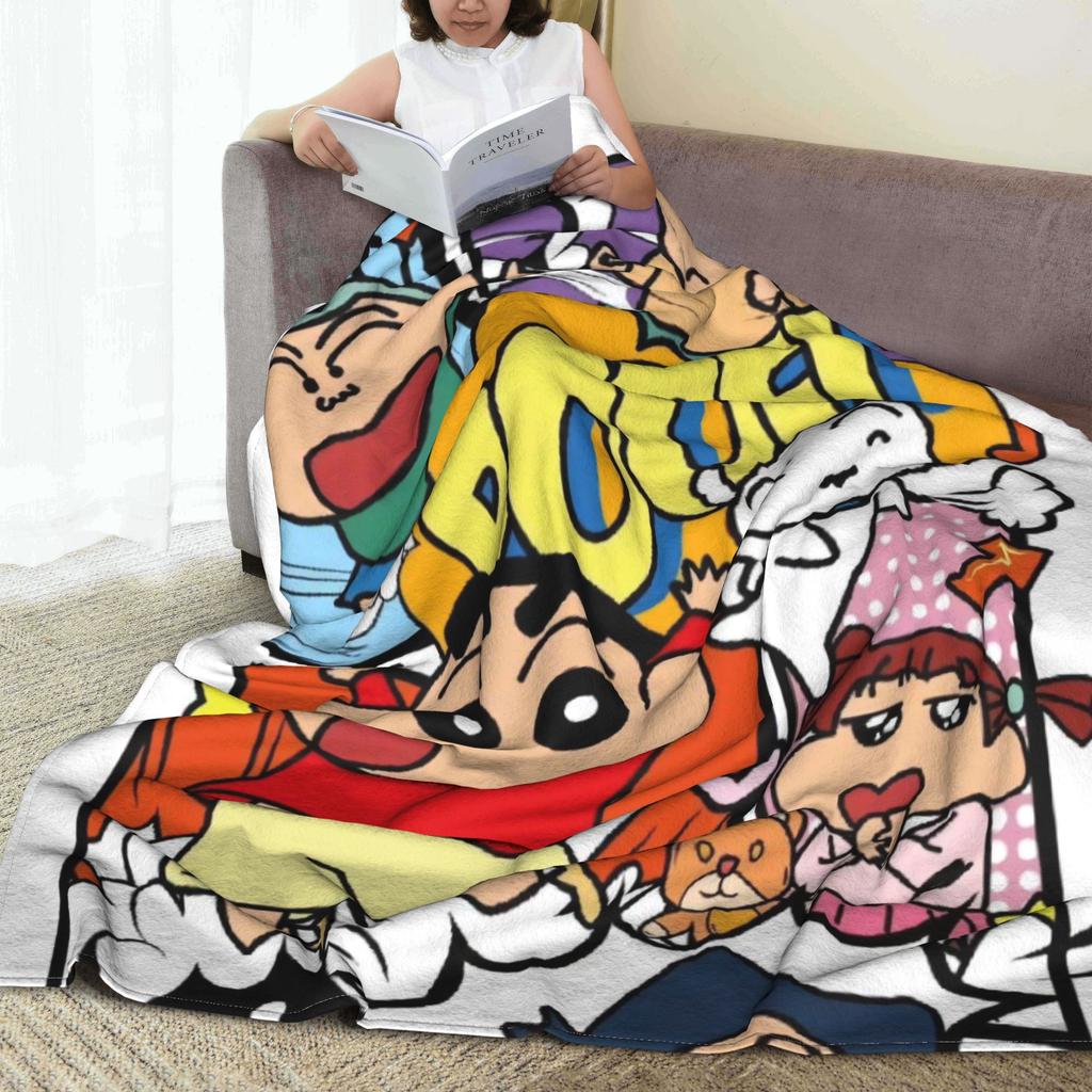 Крейон Шин-чан Японский Мультфильм Одеяло Качество Теплое Мягкое Плед Зима Студенты Диван Кресло Диван Новинка Покрывало