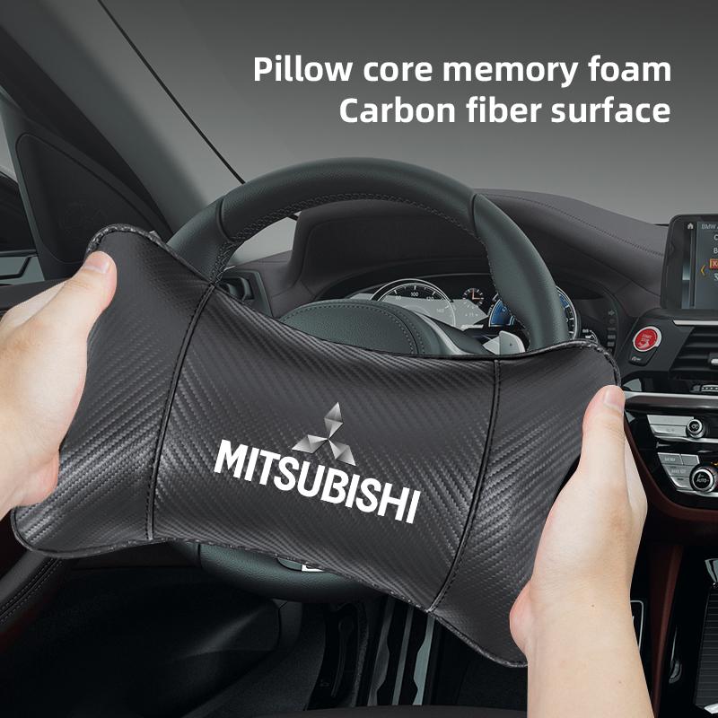 Car Logo Seat Headrest Neck Rest Protector Pillow Auto Interiors For Mitsubishi Eclipse Lancer Outlander Pajero ASX Colt I200 Ex