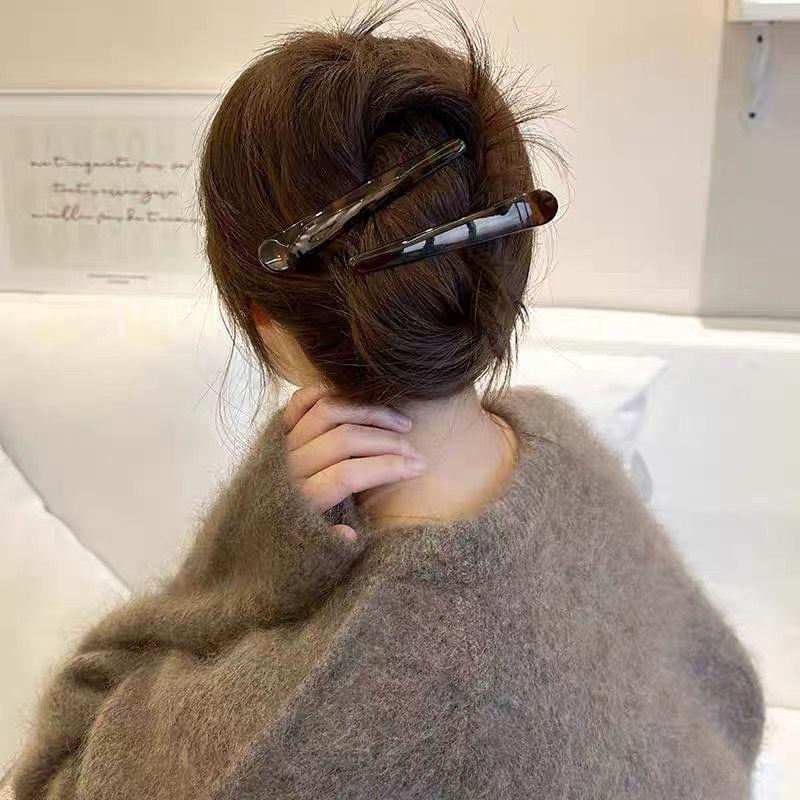 2 шт. Большие заколки для волос с леопардовым принтом, Зажимы-уточки, Нескользящий захват для укладки задней части головы, Женские модные заколки для волос