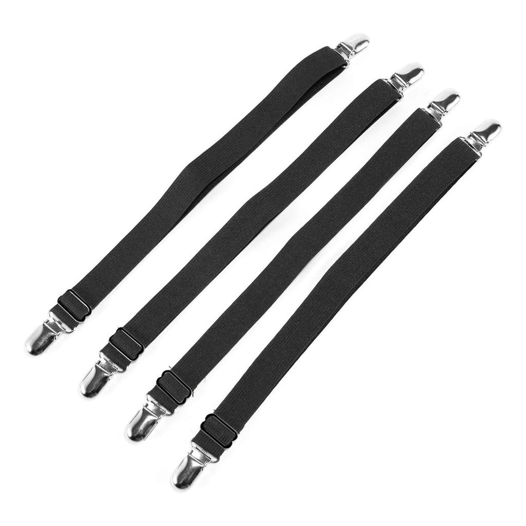 4 шт. Крепления для простыней, Эластичные, для наматрасника, одеял, Двусторонние зажимы, Органайзеры-захваты, Подтяжки для покрывала, Шнур-застежка