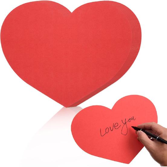 36 Pcs Large Red Heart Cutouts Paper Hearts Shape Cut-Outs Red Valentine’s Day Heart Cutouts Decorations for DIY Valentine’s Day Craft Love and