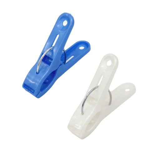 Towa Sangyo Neosul Clothespins, Whole Hanger Pinch, White/Blue, Approx. 4.4 x 1.4 x 6cm, 10 pieces per pack (3 sets)