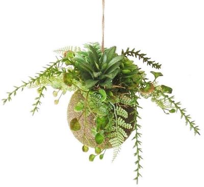 [Искусственный шар из мха с бечевкой] Искусственные суккуленты, Подвесные растения, Искусственная зелень, Суккуленты, Кактусы, Декоративные растения, Стильные подвесные