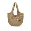 Daks Beige Raffia Twist Mesh ShouLder Bag L Dcba6e580i2