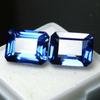 Natural Blue Tanzanite Loose Gemstone 16 ct Emerald Cut Pair for Jewelry Making and Gem Collections