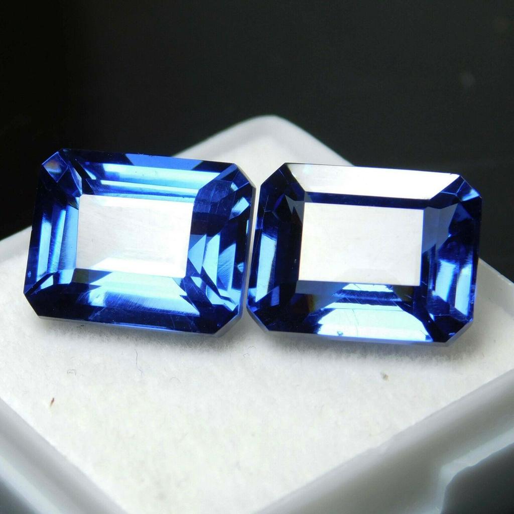 Natural Blue Tanzanite Loose Gemstone Emerald Cut 16 ct for Jewelry Making and Gem Collections