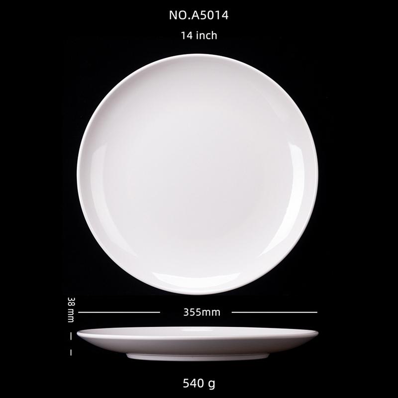 Круглая белая меламиновая обеденная тарелка 8-14 дюймов el Подносы для стейка в западном стиле Десертная Костяной фарфор Посуда Тарелки Пластиковая Имитация Фарфора