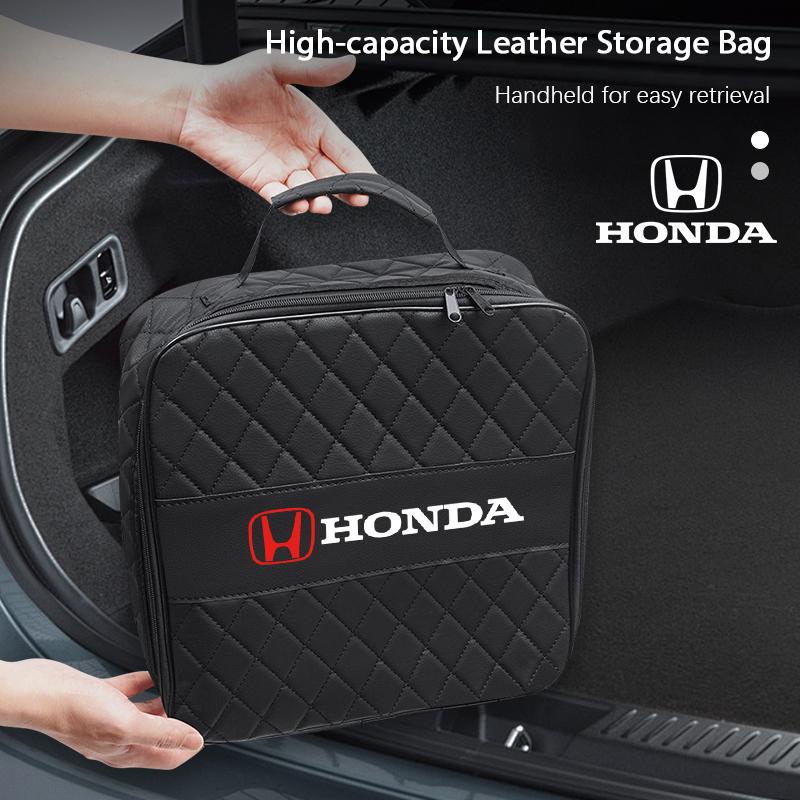 Car Leather Storage Bag High-capacity Auto Trunk Handbag For Honda Civic Accord Fit Jazz Pilot CRV Odyssey Passport City Shuttle ZP8