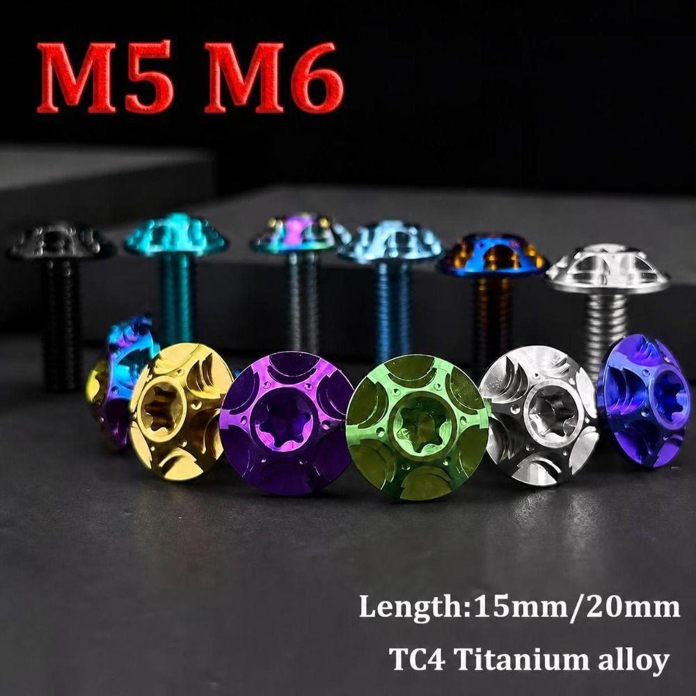 M5/M6 x15mm Titanium Bolts Titanium Decorative Bolts Durable Motorcycle Screw