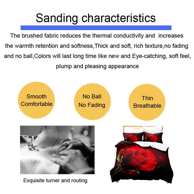 Комплект пододеяльников с красными розами, королевский размер, полный 3D комплект постельного белья, наволочка с цветами, стеганое белье, односпальная двуспальная кровать 220x240, 200x200