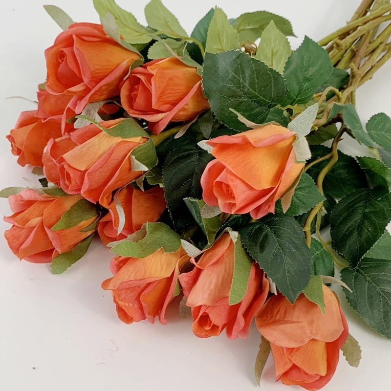 12 шт. искусственных шелковых цветов, розы, искусственные розы с длинными стеблями, реалистичные букеты из искусственных роз для свадебных украшений, свадебного декора, домашнего стола