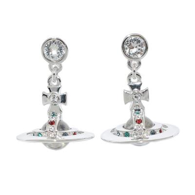 Серьги Vivienne Westwood НОВЫЕ СЕРЬГИ PETITE ORB РОДИЕВЫЕ 62020032-W004 (724537Б-1) [Элемент]