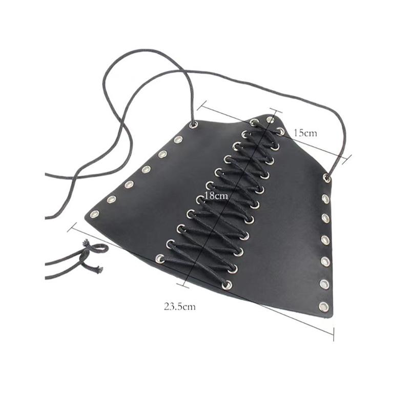 1 Pc Cosplay Props Faux Leather Wide Bracer Lace Up Arm Armor Cuff String Steampunk Vintage Medieval Gauntlet Wristband Bracelet