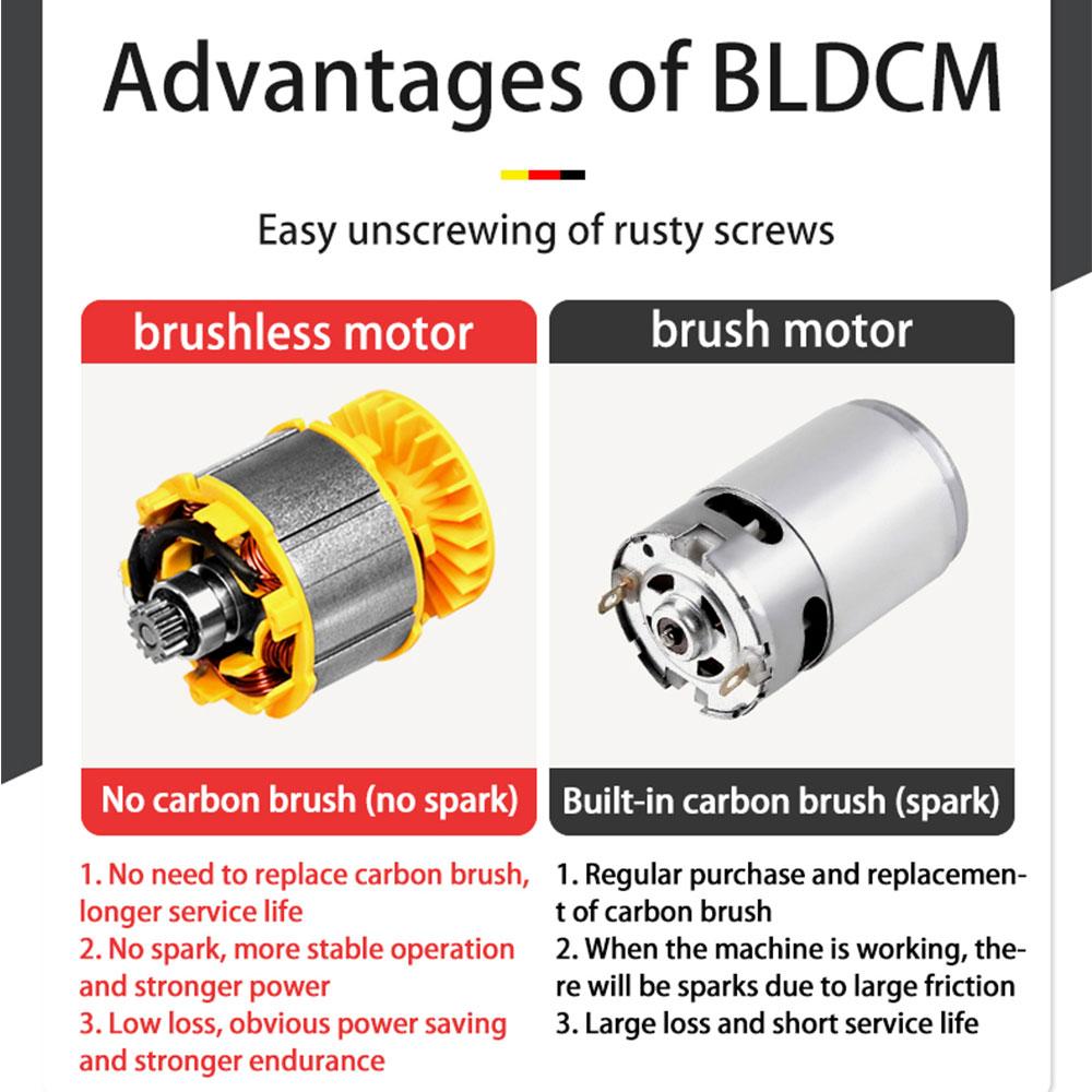 NANWEI Промышленный бесщеточный литиевый ключ 380N Аккумуляторный электрический ключ с высоким крутящим моментом Легкое снятие автомобильных шин