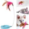 Interactive Cat Toys Pets Collar Funny Feather Teaser Stick with Bell Kitten Playing Teaser Wand Toys for Cats Supplies