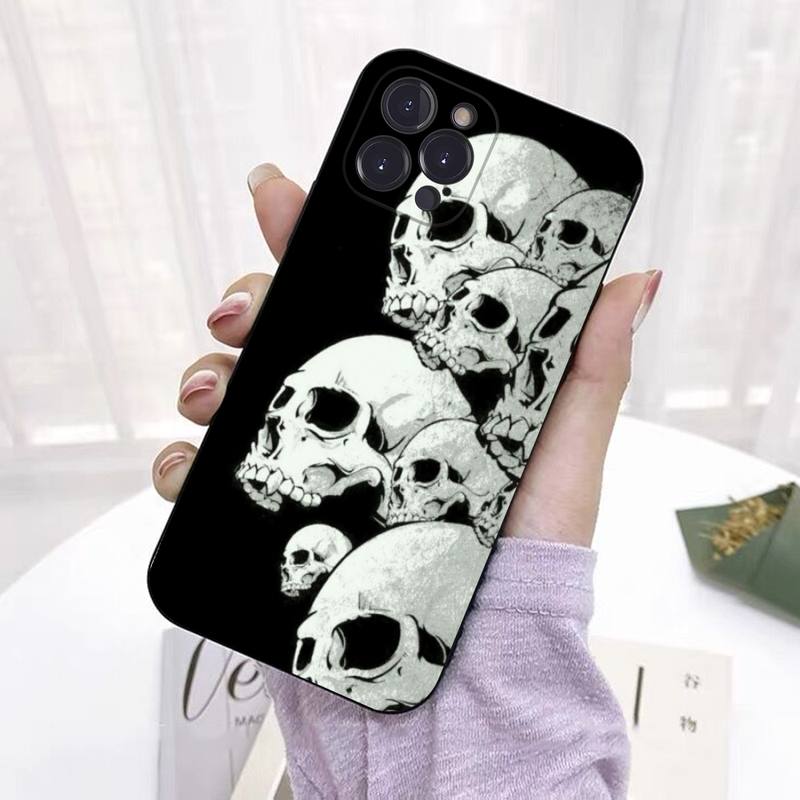 Мягкий силиконовый чехол для телефона с изображением черепа ужасов для iphone 14 13 12 11 Pro Mini XS MAX 8 7 6 Plus X 2020 XR Shell