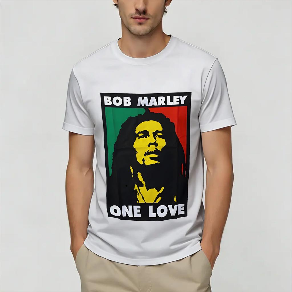 Bob Marleys T Shirt Beach 100 Cotton Tshirts For Unisex Leisure Casual Tshirt Short Sleeve Y2k Fun Tops