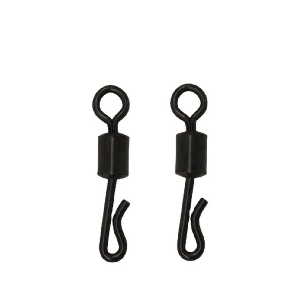 25pcs Q-Shaped Fishing Connector Black Quick Change Swivels Q-Shaped Bearing Swivel Fishing