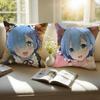 Фэнтези Популярное Аниме RRe Zero Наволочка Подушка Антипылевой Невидимая Молния Короткий Плюш Диванная Подушка