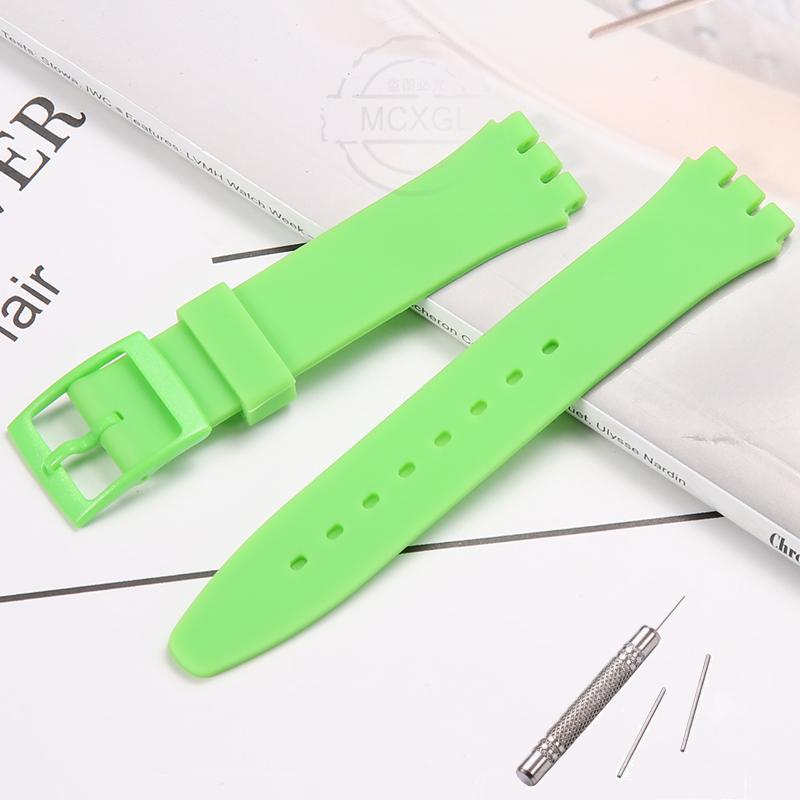 Силиконовый Ремешок Для Часов Swatch 17мм 19мм 20мм Пряжка-Штырек Водонепроницаемый Браслет Наручный Аксессуары Для Часов