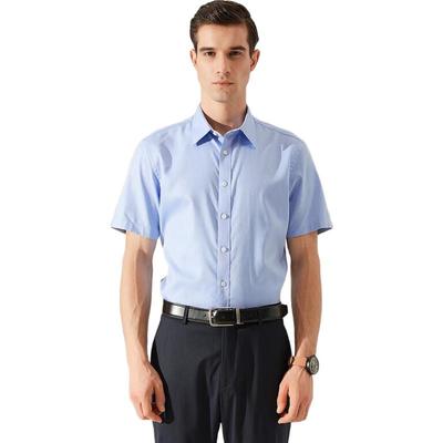 Мужская рубашка в стиле business casual с коротким рукавом