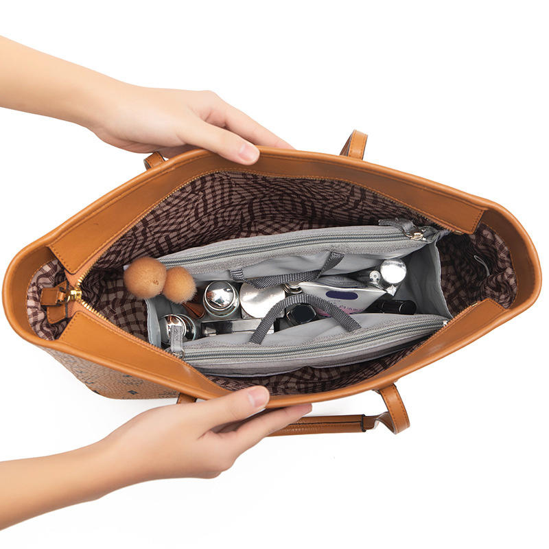 Модный дорожный тоут-органайзер с ручками, большой вместимости, подкладка для сумки, многофункциональная косметичка