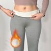 Plus Size Fleece-Lined High Waist Lamb Wool Leggings - Warm Elastic Women's Outerwear Pants