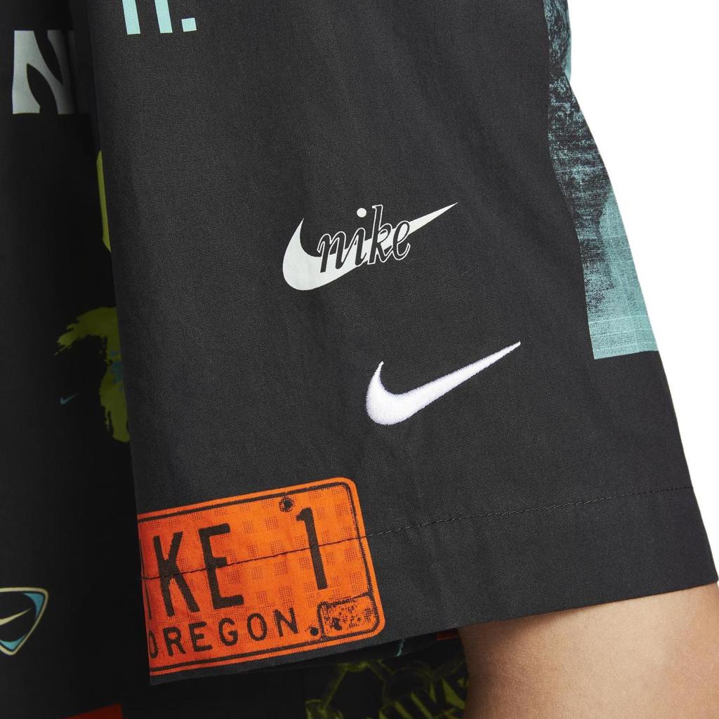 Nike Спортивная одежда Классическая Удобная Рубашка с коротким рукавом с принтом Мужские рубашки Черный HM4453010